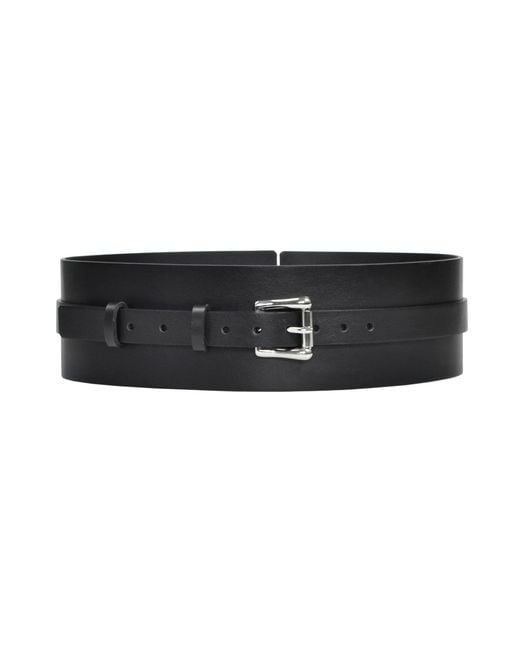 Haute Cuir Black Athea Wide Leather Belt