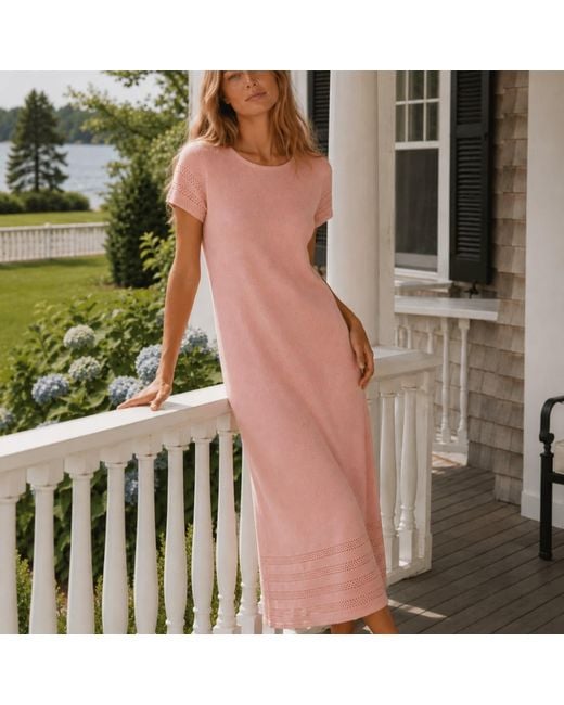 Bel Cashmere Pink Celine Silk And Cashmere Dress