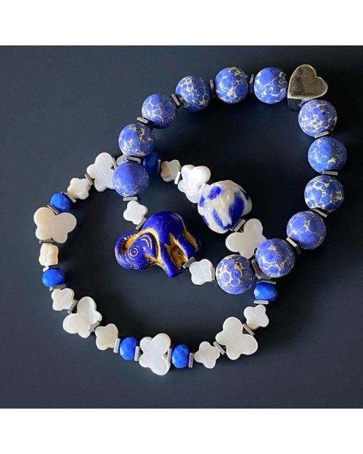Ebru Jewelry Blue Wish Your Dreams Bracelet Set
