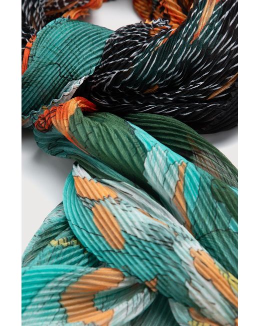 Saachi Green Koi Pond Pleated Scarf