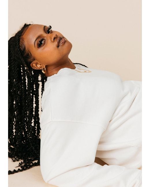 Ocio Leisurewear White Oversized Crewneck