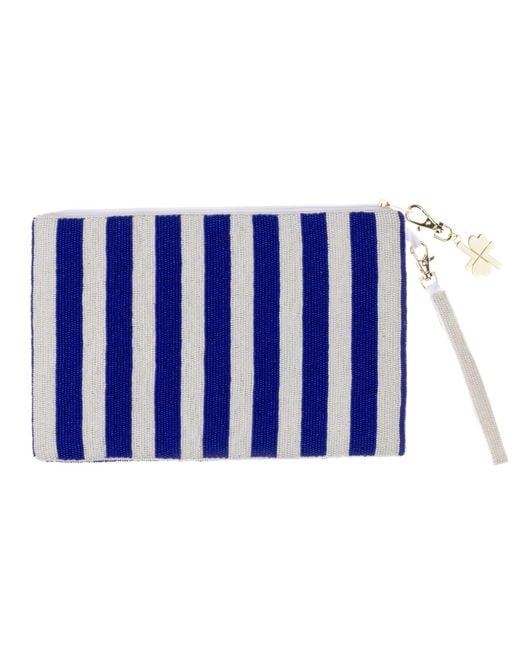 Laines London Blue Santorini Summer Dreams Hand Beaded Clutch