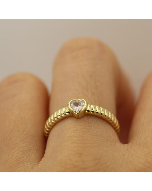 VicStoneNYC Fine Jewelry Metallic Lovely Bubble Heart Solid Ring