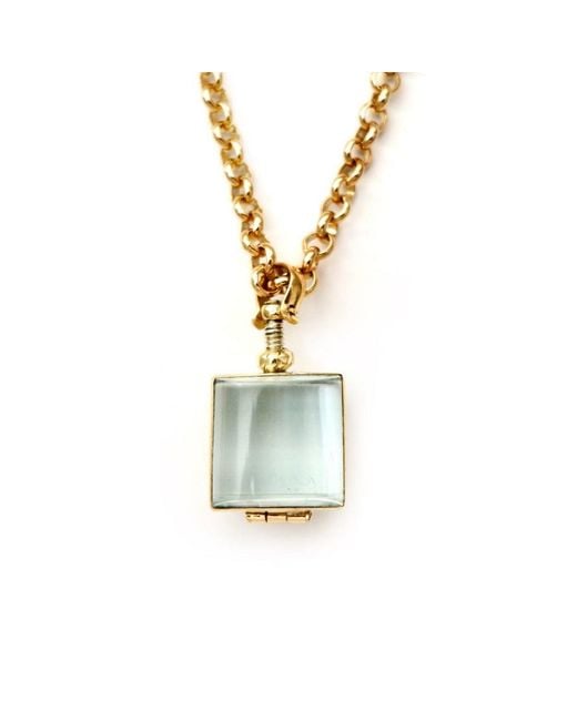 Persia Dona Jewelry Metallic Mini Square Locket Pendant Necklace