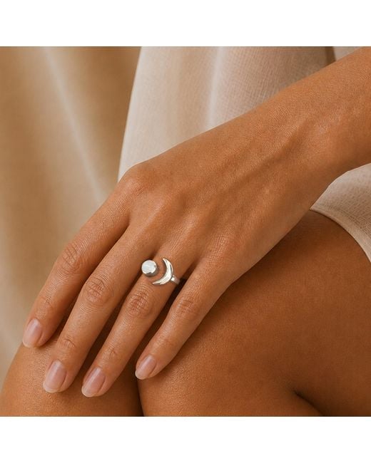 The Jewellery Store London White Adjustable April Strength Birthstone Ring