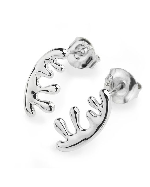 Lucy Quartermaine Metallic Wave Studs