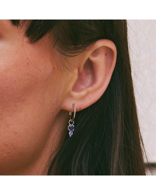 Zohreh Metallic Medium Hoop Earring 9K