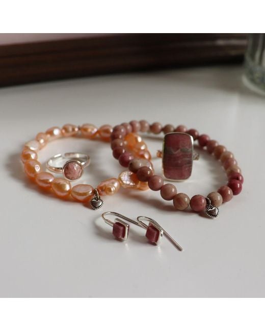 FV Jewellery Metallic La Pierre Keshi Pearl Stretchy Bracelet
