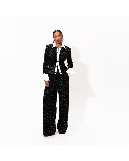 Ofuure Black Rei Sequin Pant Set