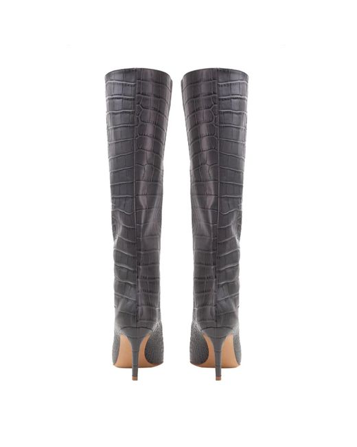 Ginissima Gray Ilona Embossed Leather Boots, Under Knee