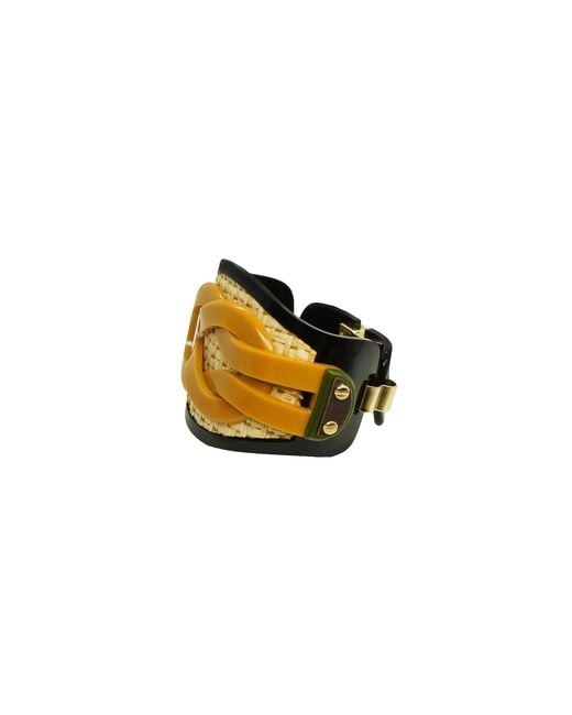 Gissa Bicalho Black Handmade Acrylic Bracelet Ybyra