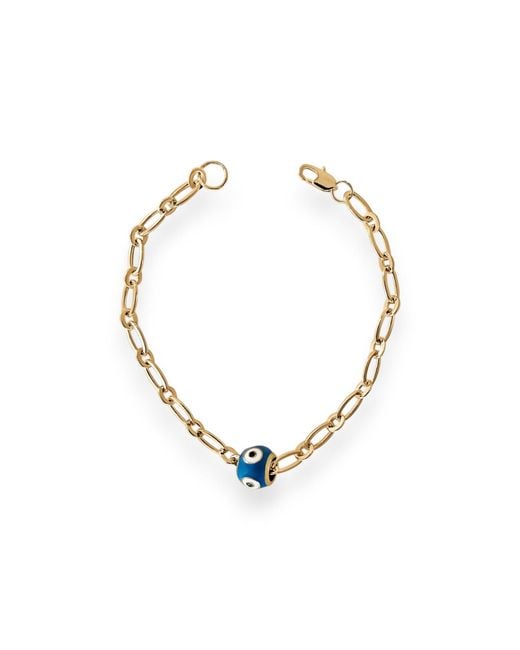 Alexie of Athens Metallic Evil Eye Bead Chain Bracelet