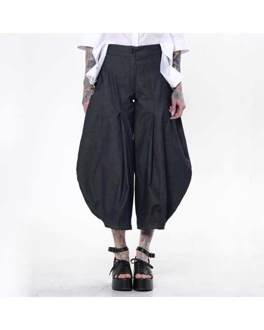 Metamorph Blue Voluminous Leg Denim Trousers