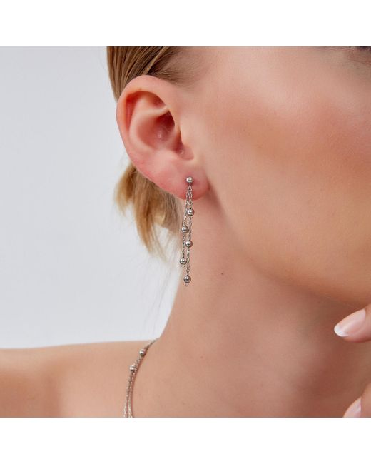 Spero London White Dorica Sterling Multi Bead Drop Earring