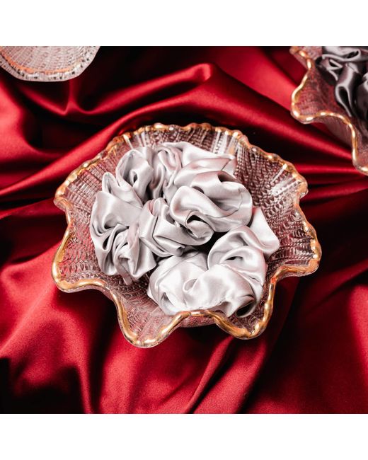 6Fiftytwo® Metallic Pure Mulberry Classic Silk Scrunchies