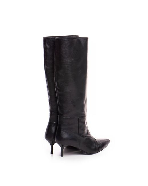 The 5Th Element Black Mira Knee-High Burlan Boot