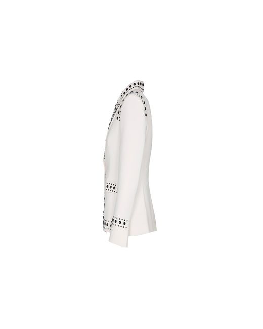 The Extreme Collection White Blazer With Bold Stud Accents