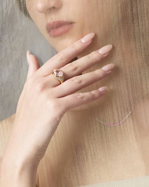 Arte Madrid Pink Sierra Pavé Contour Statement Ring