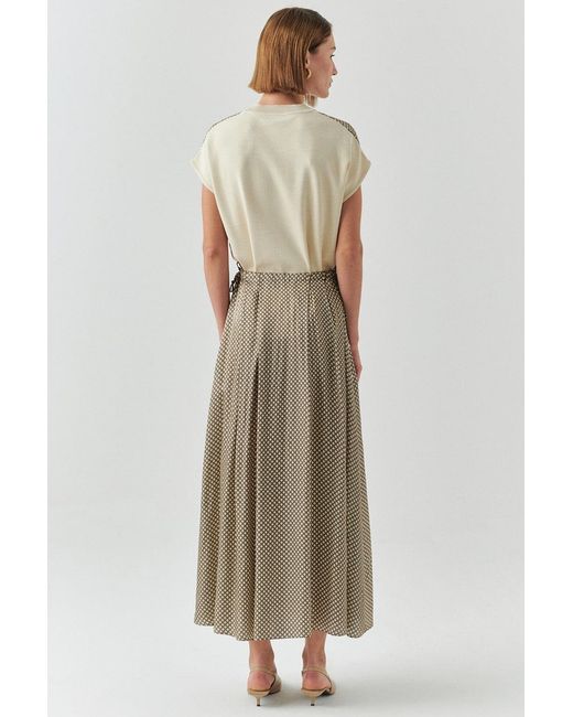 Exquise Natural Dalia Midi Elasticized Skirt