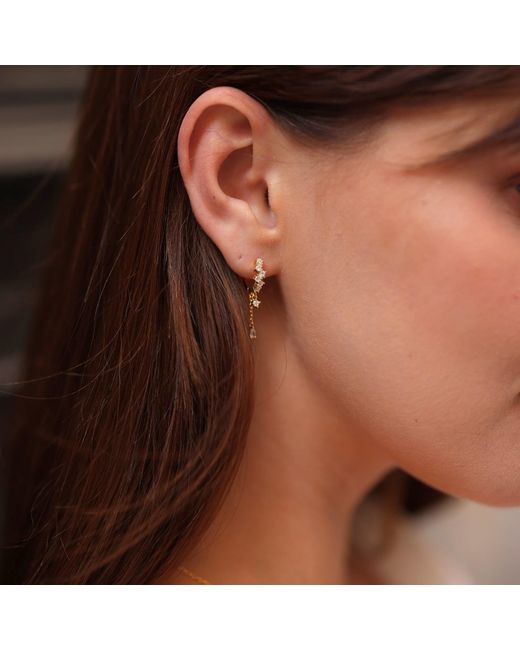 Spero London Metallic Dripping Sterling Huggie Drop Earring