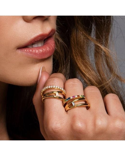 Lavani Jewels Multicolor Goldplated Idol Ring