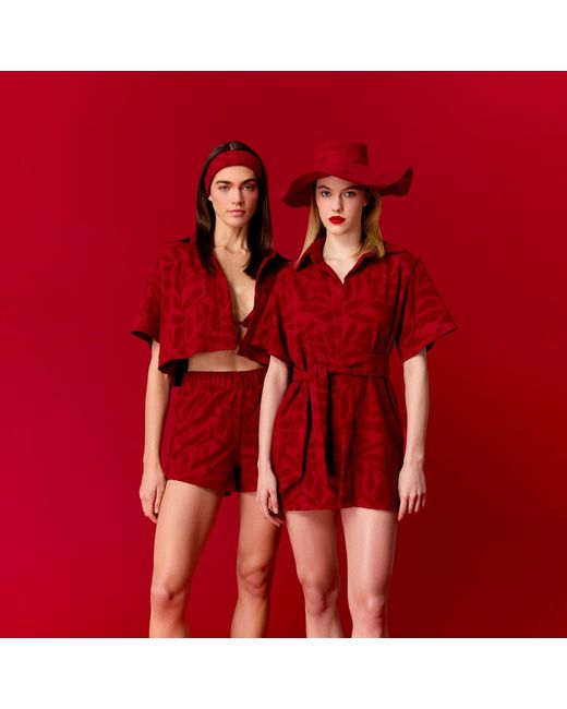 Nur Karaata Red Victoria Beach Dress