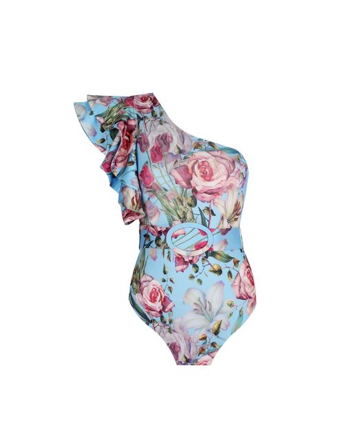 Nur Karaata Blue Begonia Blu Swimsuit