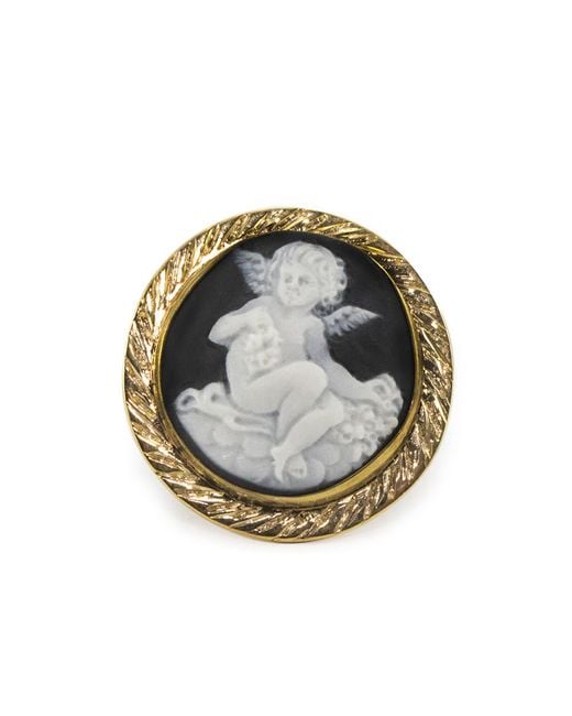 Vintouch Italy Metallic Cherubino Cameo Ring