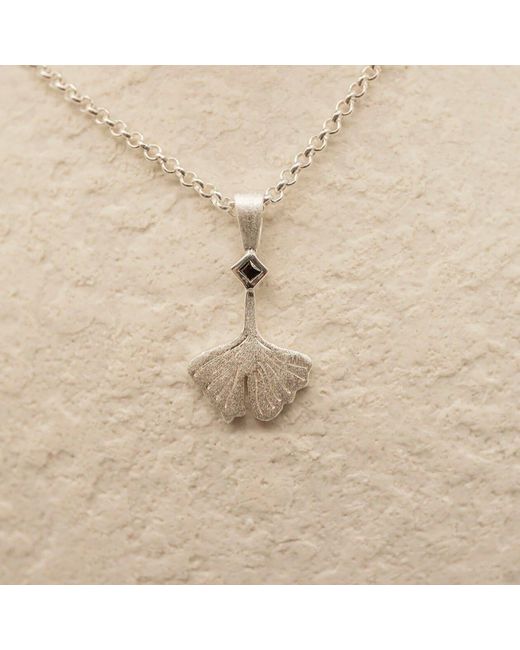 Claire Hill Designs Metallic Ginkgo Leaf Charm Necklace