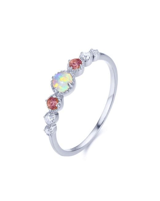 Azura Jewelry New York White Divinity Opal Tourmaline Ring Vermeil