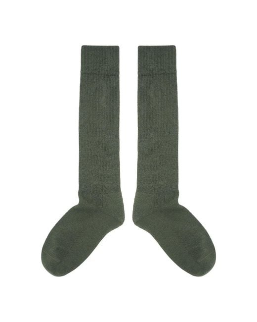 Peper Harow - Made in England Green Wool Boot Socks for men