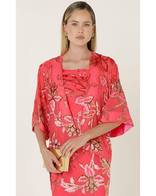 SACHA DRAKE Red Blossom Kimono