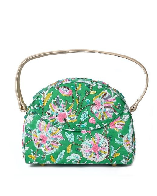 Simitri Green Garden Half Moon Bag