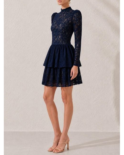 Mandarano Blue Siena Lace Dress