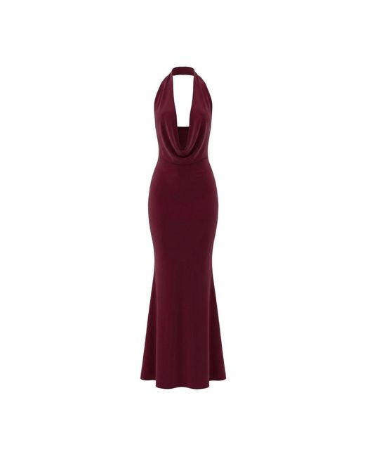 Alia Studio Red Frisson Maxi Dress