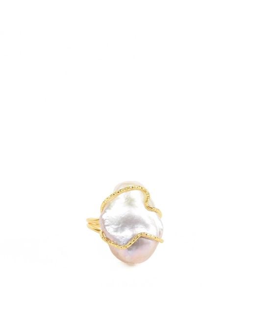 Addicted Metallic Perla Baroque Ring