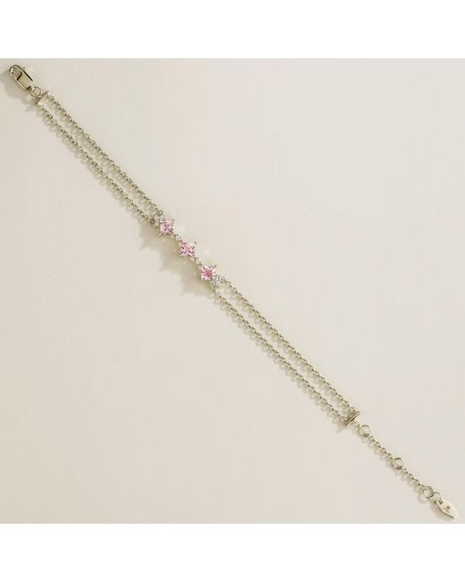 Juvetti Metallic Forma Bracelet Set With Sapphire & Diamond
