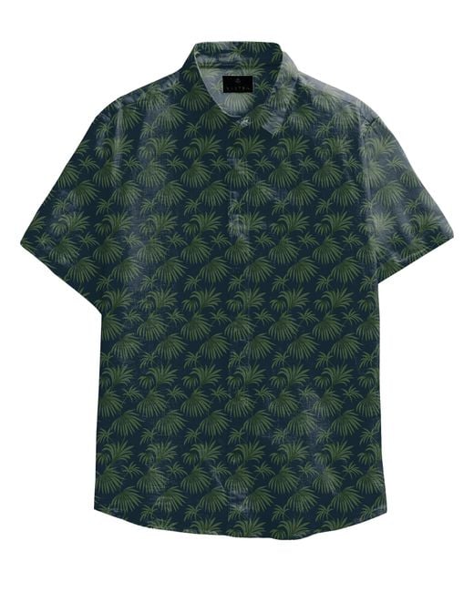 Vustra Green Palm Leaves Button-Down Shirt for men