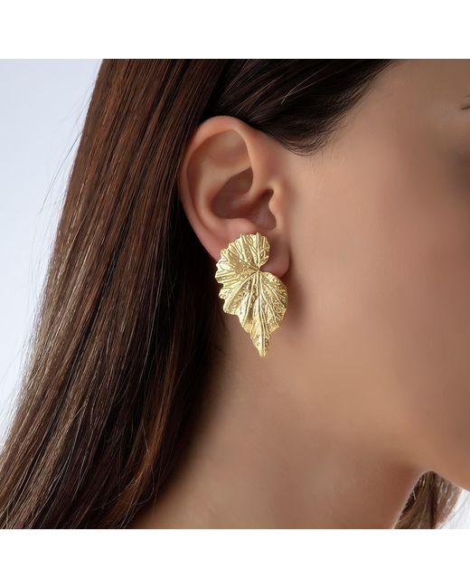 Milou Jewelry Metallic Mulberry Leaf Earrings