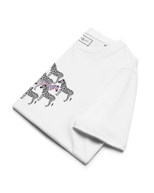 Anchor and Crew White Zebra Where's William Going? Organic Cotton T-Shirt