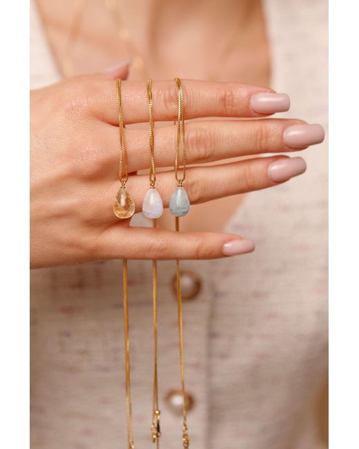 Katy Faye Metallic Neutrals September Moonstone Necklace