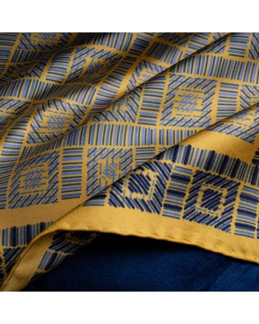 Otway & Orford Green 'City Squares' Geometric Silk Pocket Square for men