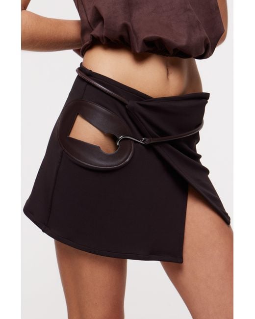Bianca Resortwear Black Bruna Wrap Mini Skirt