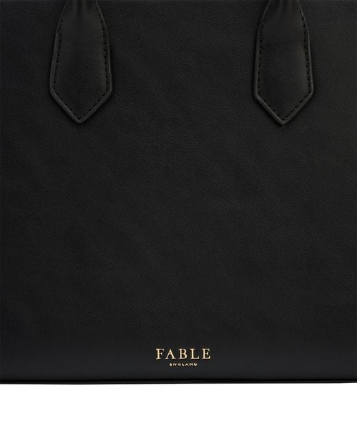 Fable England Black Grace Structured Tote Bag