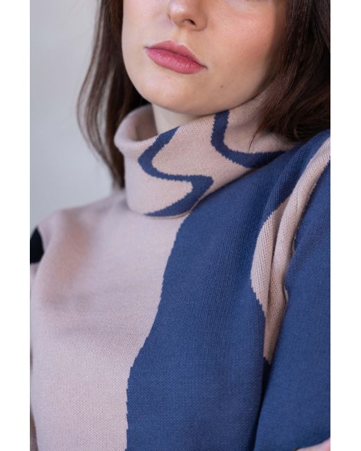 The Gt Atelier Blue Elegant Turtleneck Winter Knitwear