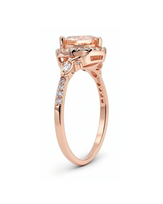 Kylie Harper Pink Heart-Cut Morganite Halo Ring