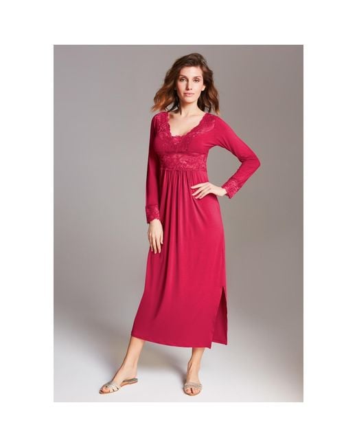 Oh!Zuza Red Maxi Viscose Nightgown