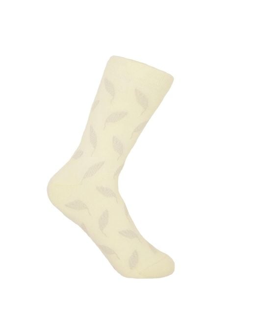 Peper Harow - Made in England Green Mint & Cream Leaf Socks Two Pack