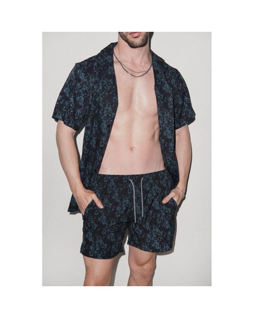 Playaluxe Black Charcoal Haze Cabana Shirt for men