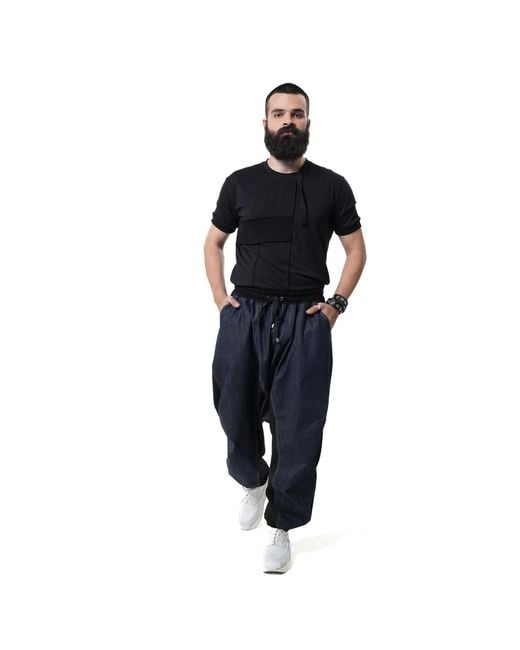 Metamorph Blue Denim Harem Pants for men